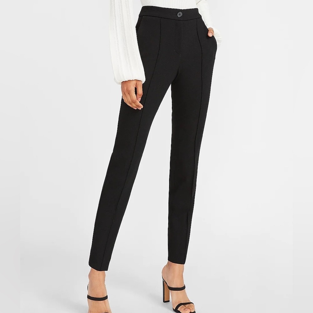*NWT* Express High Rise Seamed Front Ankle Pants, Black, Sz 4R